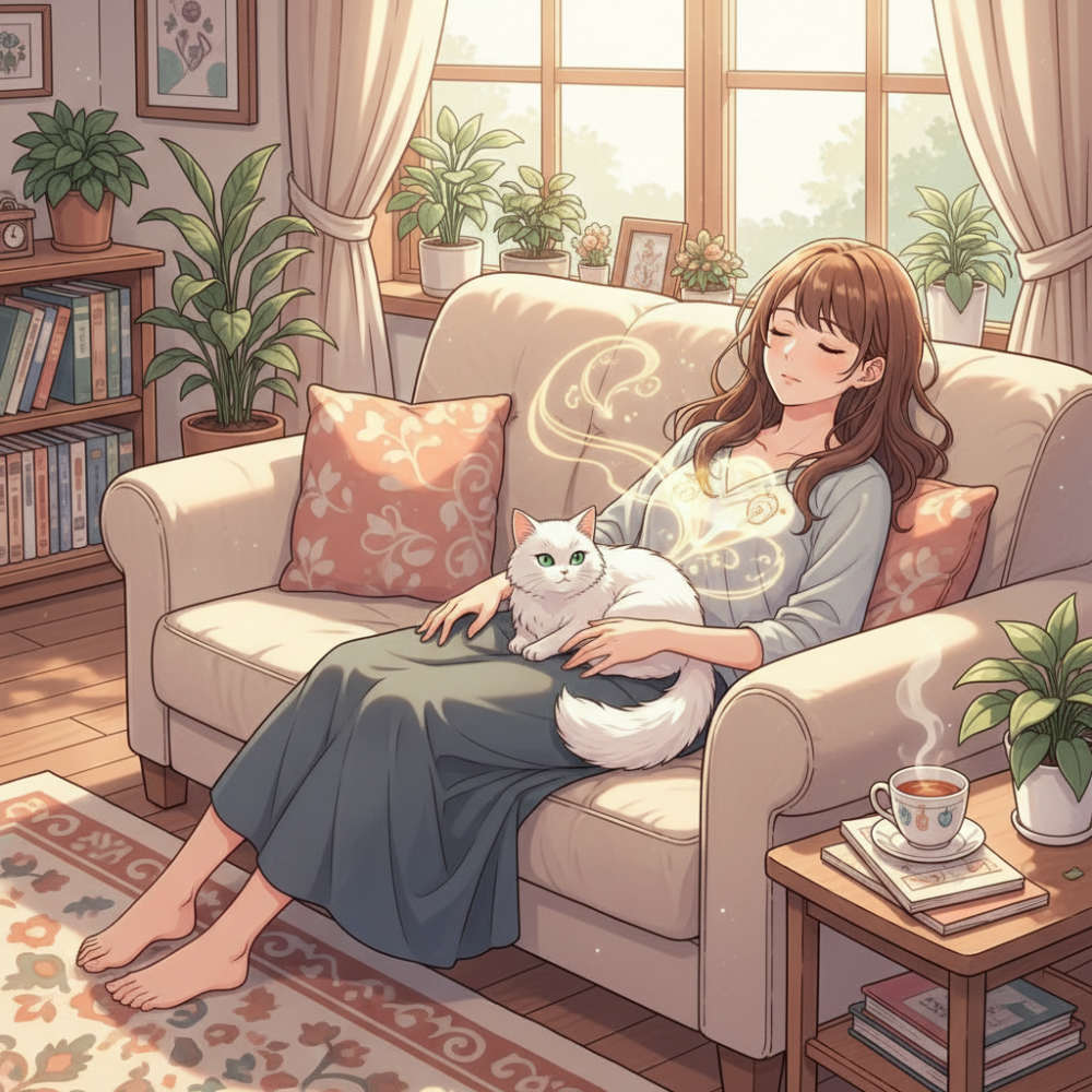 幸運を呼ぶ前兆?猫がお腹に乗る時に受け取れる5つのメッセージ