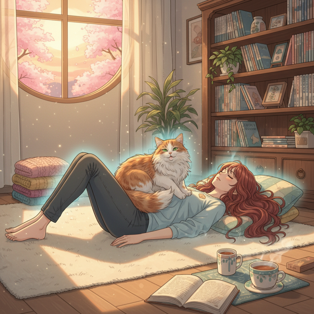 猫がお腹の上に乗ることで得られる具体的な癒やし効果